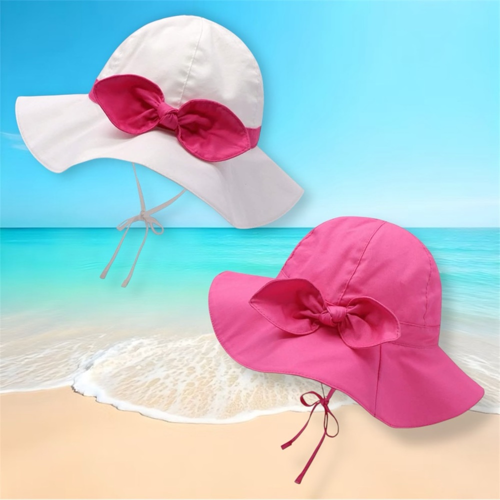 2 Pack Baby Girl Sun Hats w/ Bows